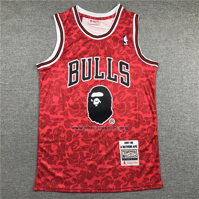 Camiseta Chicago Bulls Bape NO 93 Hardwood Classics Rojo